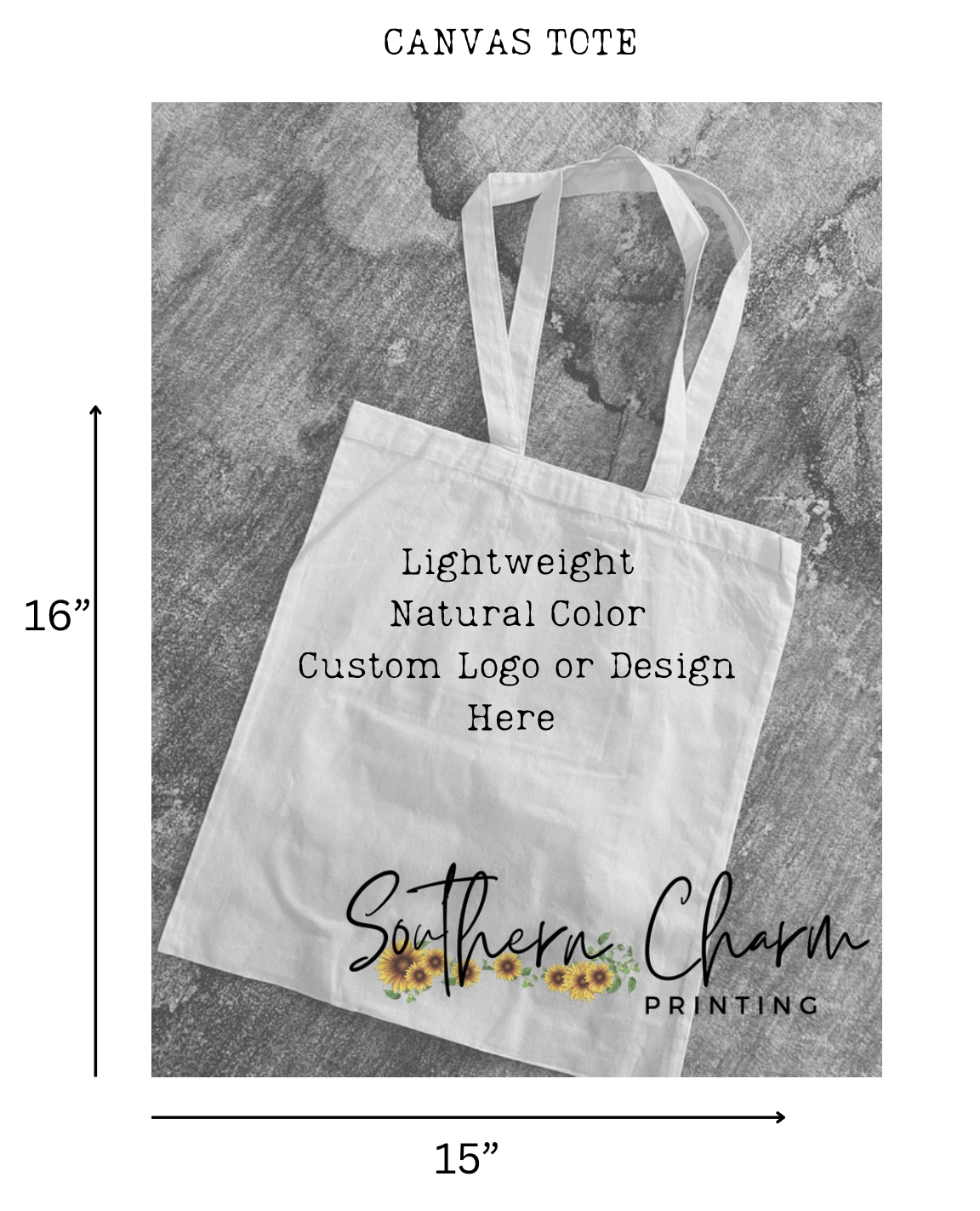 Personalized canvas tote southern charm printing llc